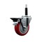 Service Caster 4'' Red Poly Swivel 3/4'' Expanding Stem Caster with Brake SCC-EX20S414-PPUB-RED-PLB-34 - alternate 1